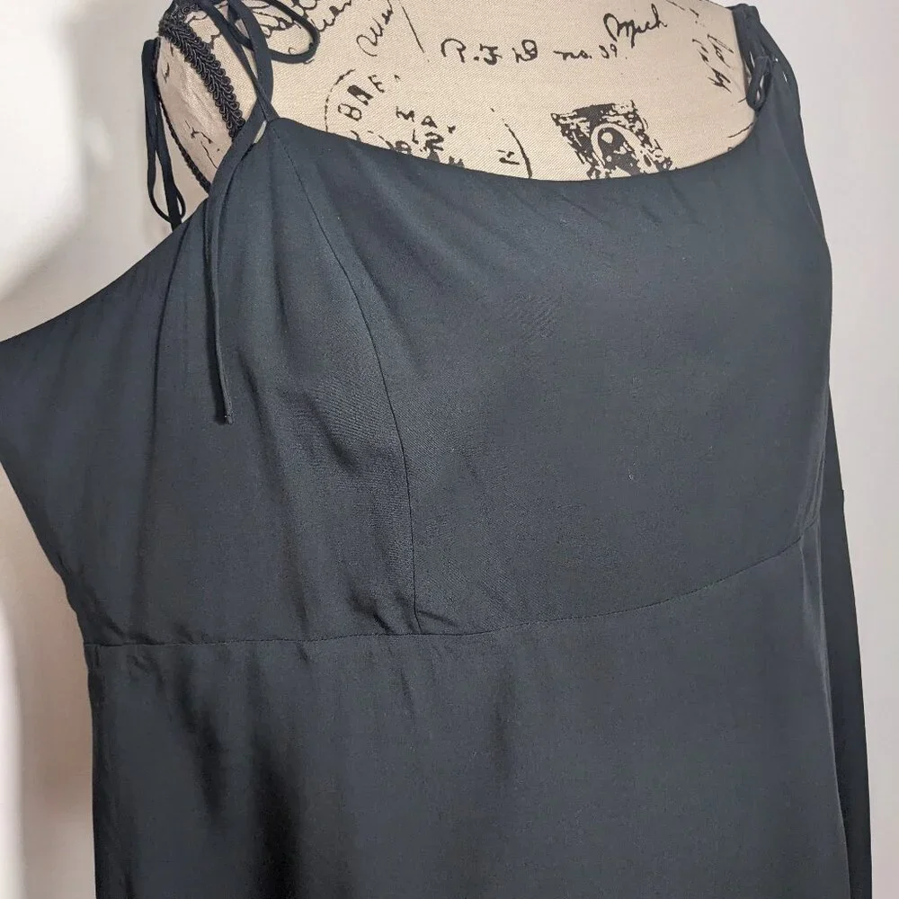 NWT J Crew BI596 Kauai Tie-Strap Mini Dress Black Plus Size 24